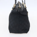 GUCCI GG Canvas Abbey Tote Bag Black Gold 141470 Auth BA7477-3