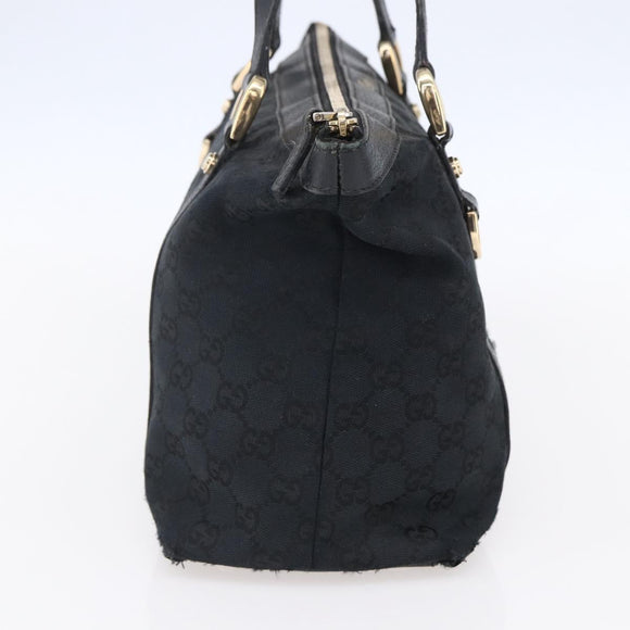GUCCI GG Canvas Abbey Tote Bag Black Gold 141470 Auth BA7477