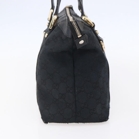 GUCCI GG Canvas Abbey Tote Bag Black Gold 141470 Auth BA7477