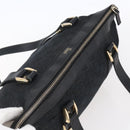 GUCCI GG Canvas Abbey Tote Bag Black Gold 141470 Auth BA7477-6