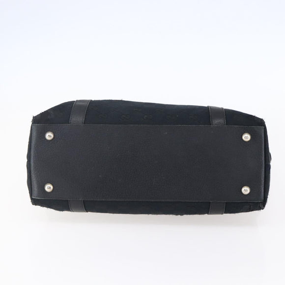 GUCCI GG Canvas Abbey Tote Bag Black Gold 141470 Auth BA7477