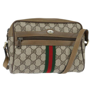 GUCCI GG Supreme Web Sherry Line Bag PVC Beige Gold 56 02 004 Auth BA7480