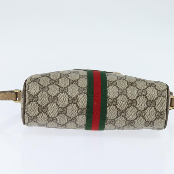 GUCCI GG Supreme Web Sherry Line Bag PVC Beige Gold 56 02 004 Auth BA7480