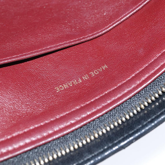 CHANEL Matelasse Chain Shoulder Bag Lamb Skin Black Gold CC Auth BA7483