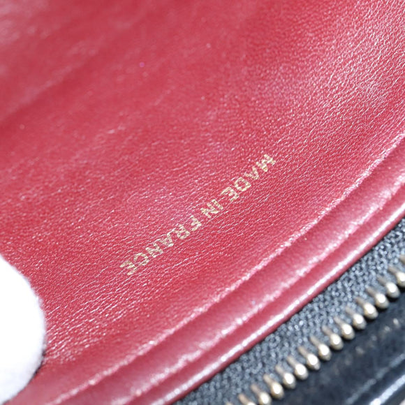 CHANEL Matelasse Chain Shoulder Bag Lamb Skin Black Gold CC Auth BA7483