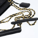 CHANEL Matelasse Chain Shoulder Bag Lamb Skin Black Gold CC Auth BA7483-7