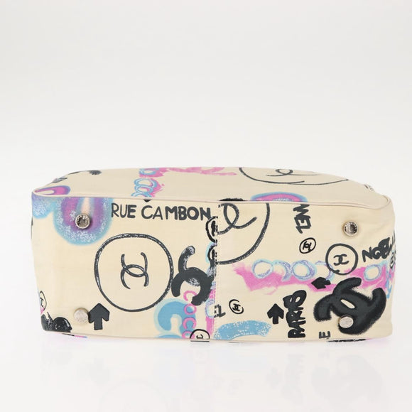 CHANEL New Travel Line Hawaii Exclusive Tote Bag Cotton White CC Auth BA7485