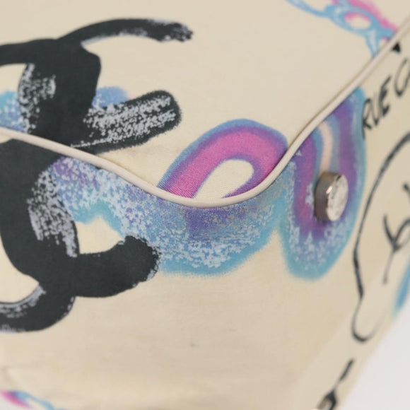 CHANEL New Travel Line Hawaii Exclusive Tote Bag Cotton White CC Auth BA7485