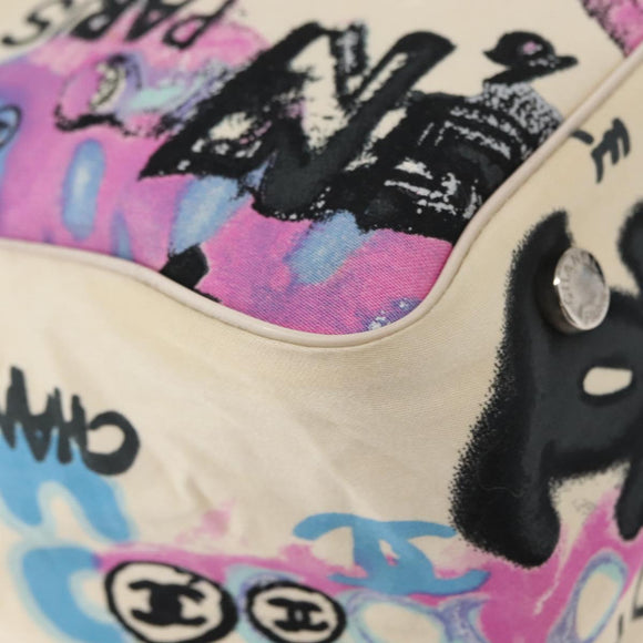 CHANEL New Travel Line Hawaii Exclusive Tote Bag Cotton White CC Auth BA7485