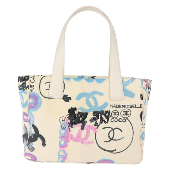 CHANEL New Travel Line Hawaii Exclusive Tote Bag Cotton White CC Auth BA7485