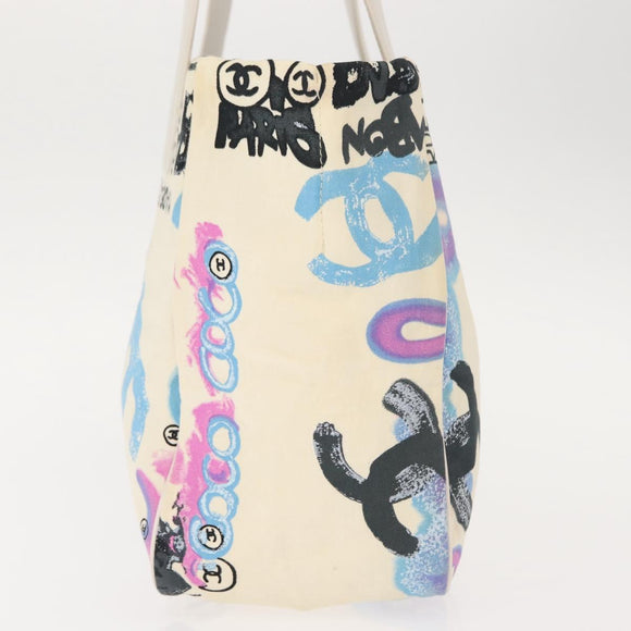 CHANEL New Travel Line Hawaii Exclusive Tote Bag Cotton White CC Auth BA7485