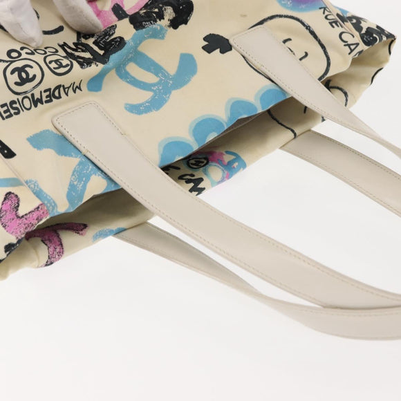 CHANEL New Travel Line Hawaii Exclusive Tote Bag Cotton White CC Auth BA7485