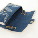 CHANEL Chain Shoulder Bag Denim Blue Gold CC Auth BA7486SM-16