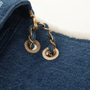 CHANEL Chain Shoulder Bag Denim Blue Gold CC Auth BA7486SM-18
