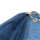 CHANEL Chain Shoulder Bag Denim Blue Gold CC Auth BA7486SM-21