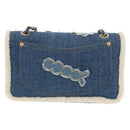 CHANEL Chain Shoulder Bag Denim Blue Gold CC Auth BA7486SM-3