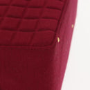 CHANEL Choco Bar Boston Bag Cotton Bordeaux Gold CC Auth BA7488-15