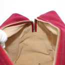 CHANEL Choco Bar Boston Bag Cotton Bordeaux Gold CC Auth BA7488-21