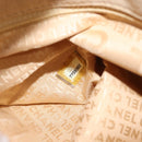 CHANEL Choco Bar Boston Bag Cotton Bordeaux Gold CC Auth BA7488-11