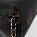 CHANEL Lamb Skin Matelasse Backpack Black Gold CC Auth BA7489-17