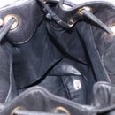 CHANEL Lamb Skin Matelasse Backpack Black Gold CC Auth BA7489-20