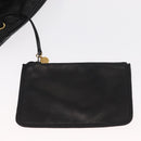 CHANEL Lamb Skin Matelasse Backpack Black Gold CC Auth BA7489-21