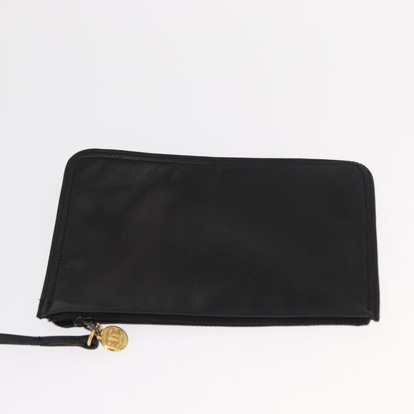 CHANEL Lamb Skin Matelasse Backpack Black Gold CC Auth BA7489