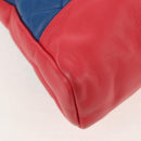 CHANEL Matelasse Hand Bag Lamb Skin 2way Blue Gold CC Auth BA7491M-12