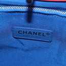 CHANEL Matelasse Hand Bag Lamb Skin 2way Blue Gold CC Auth BA7491M-17