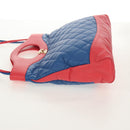 CHANEL Matelasse Hand Bag Lamb Skin 2way Blue Gold CC Auth BA7491M-5