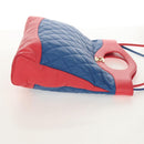 CHANEL Matelasse Hand Bag Lamb Skin 2way Blue Gold CC Auth BA7491M-6