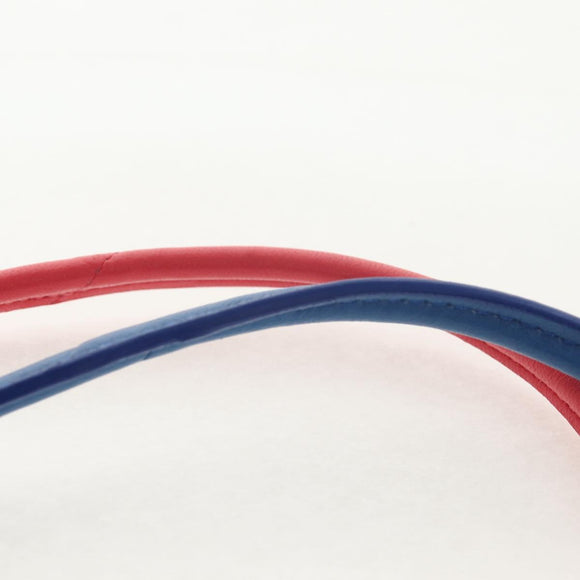 CHANEL Matelasse Hand Bag Lamb Skin 2way Blue Gold CC Auth BA7491M