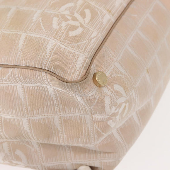 CHANEL New Travel Line Tote Bag Nylon Pink gold CC Auth BA7492
