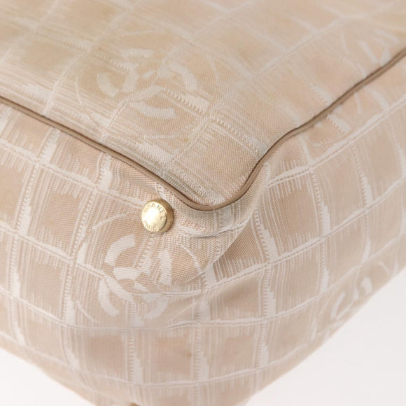 CHANEL New Travel Line Tote Bag Nylon Pink gold CC Auth BA7492