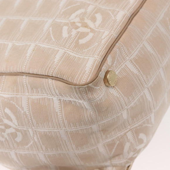 CHANEL New Travel Line Tote Bag Nylon Pink gold CC Auth BA7492