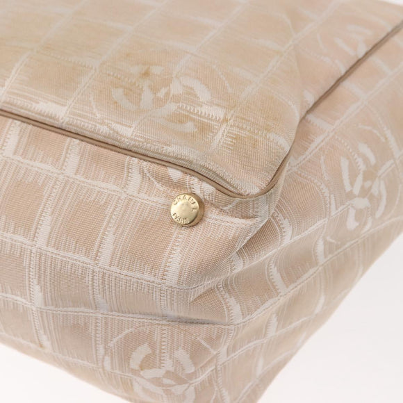 CHANEL New Travel Line Tote Bag Nylon Pink gold CC Auth BA7492