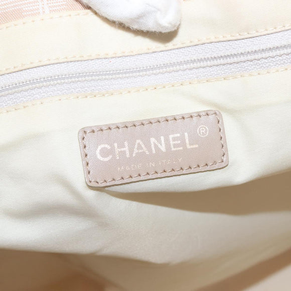 CHANEL New Travel Line Tote Bag Nylon Pink gold CC Auth BA7492
