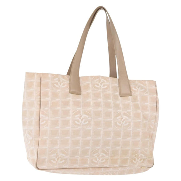 CHANEL New Travel Line Tote Bag Nylon Pink gold CC Auth BA7492