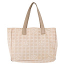 CHANEL New Travel Line Tote Bag Nylon Pink gold CC Auth BA7492-13