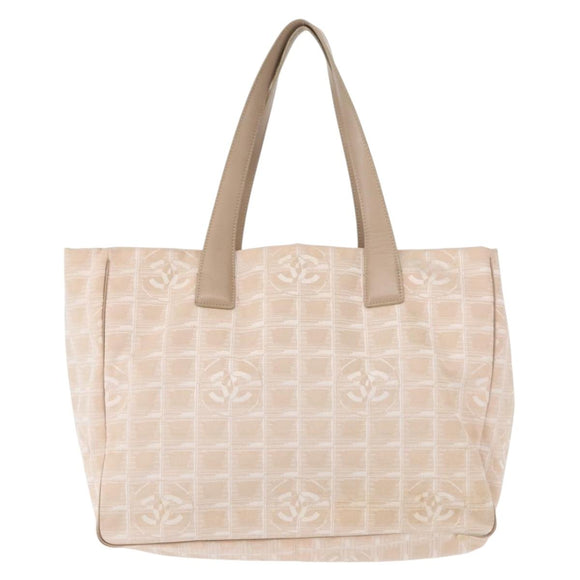 CHANEL New Travel Line Tote Bag Nylon Pink gold CC Auth BA7492