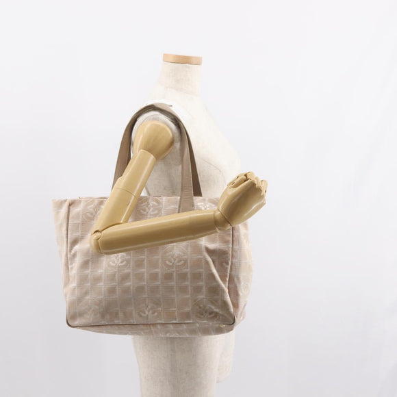CHANEL New Travel Line Tote Bag Nylon Pink gold CC Auth BA7492