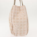 CHANEL New Travel Line Tote Bag Nylon Pink gold CC Auth BA7492-3