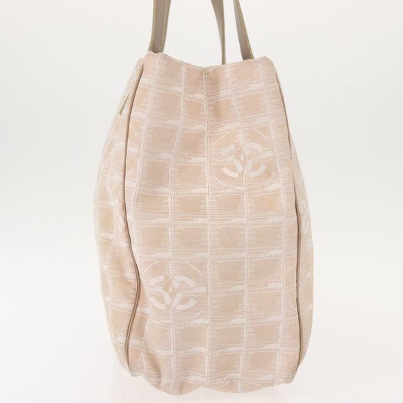 CHANEL New Travel Line Tote Bag Nylon Pink gold CC Auth BA7492