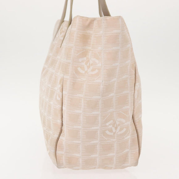 CHANEL New Travel Line Tote Bag Nylon Pink gold CC Auth BA7492