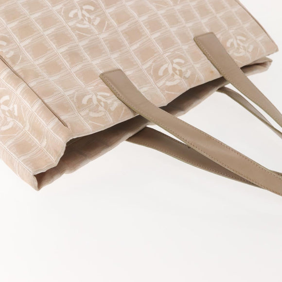 CHANEL New Travel Line Tote Bag Nylon Pink gold CC Auth BA7492
