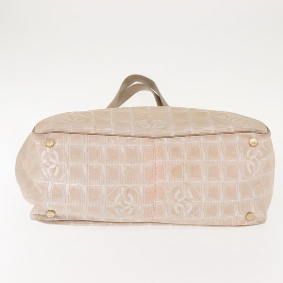 CHANEL New Travel Line Tote Bag Nylon Pink gold CC Auth BA7492