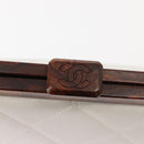 CHANEL Wood Chain Shoulder Bag Lamb Skin White Gold CC Auth BA7494-10