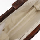 CHANEL Wood Chain Shoulder Bag Lamb Skin White Gold CC Auth BA7494-12