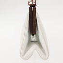 CHANEL Houten Ketting Schoudertas Lamsleer Wit Goud CC Auth BA7494-4