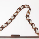 CHANEL Wood Chain Shoulder Bag Lamb Skin White Gold CC Auth BA7494-8